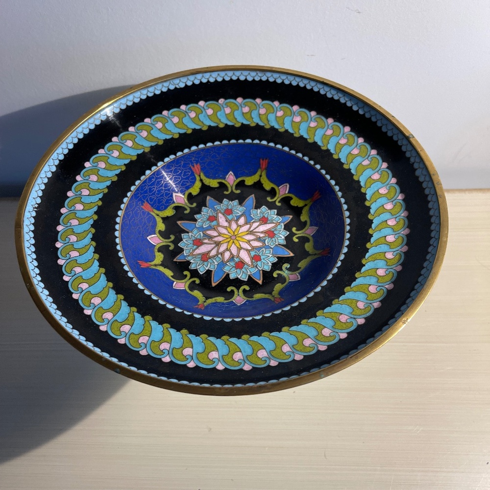Vintage Stunning Cloisonné Fruit Bowl